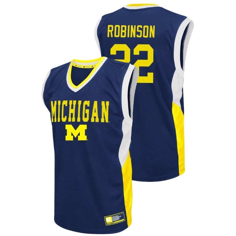 Michigan Wolverines Men's NCAA Duncan Robinson #22 Blue Fadeaway College Basketball Jersey YVO7649SX